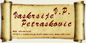 Vaskrsije Petrašković vizit kartica